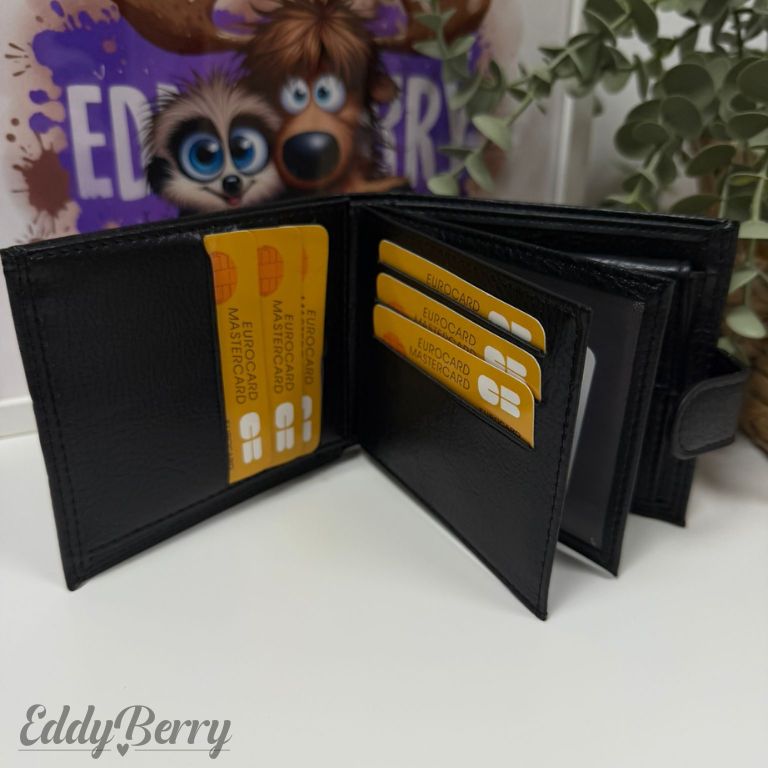 Herren Geldbörse Schwarz | Echtleder Optik | MEETS Liveverkauf