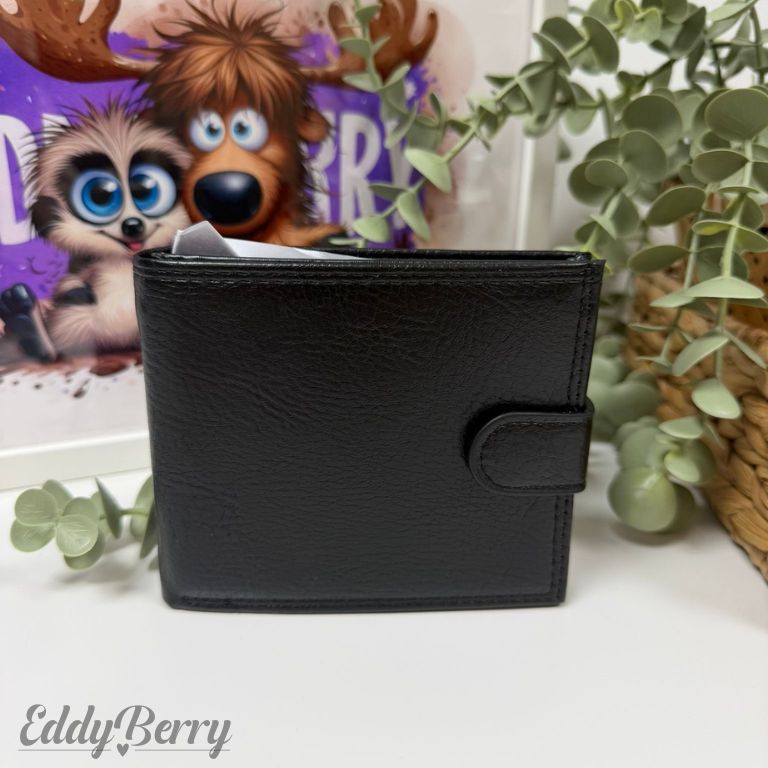 Herren Geldbörse Schwarz | Echtleder Optik | MEETS Liveverkauf