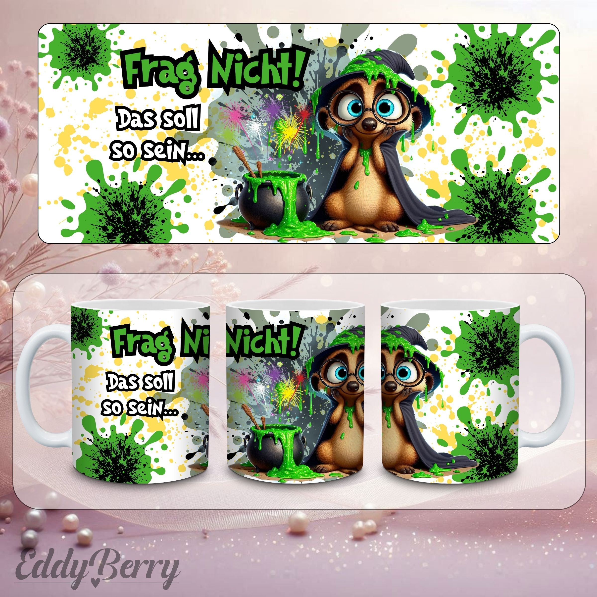 Keramikbecher mit Druck | Frag Nicht | EddyBerry® Design