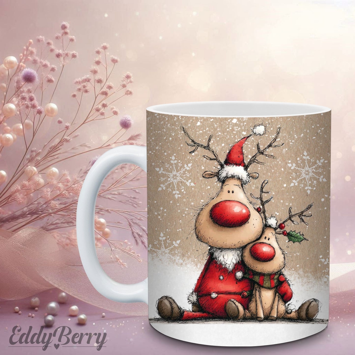 Keramikbecher mit Druck | Frohe Weihnachten | EddyBerry® Design