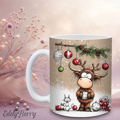 Keramikbecher mit Druck | Frohe Weihnachten | EddyBerry® Design