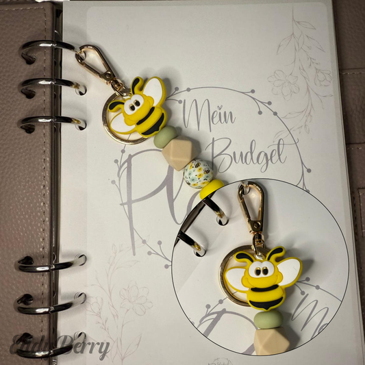 Schlüsselanhänger aus Silikonperlen  „Biene“