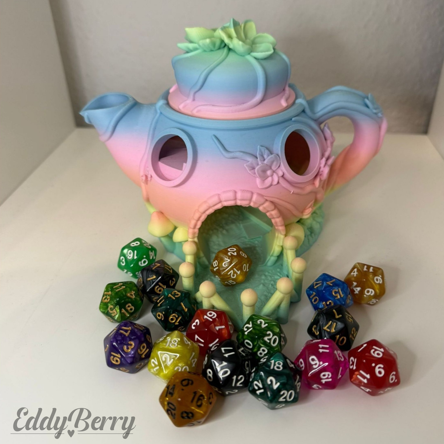 20-seitige Spielwürfel in verschiedenen Farben