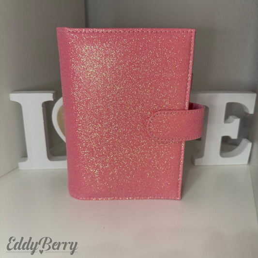 De Luxe Binder A6 - rosa Glitzer