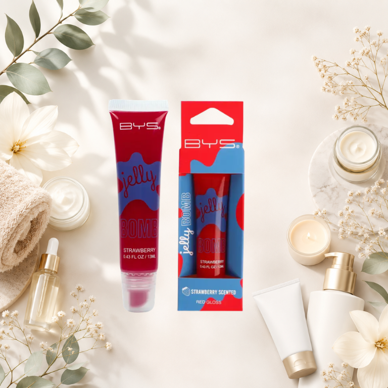 BYS Jelly Bomb Lipgloss Erdbeere in Hangsell-Box