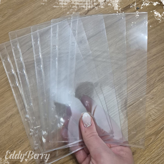 Hüllen Zipperlose Folien für A6 Binder (klar) – Perfekt für Challenges