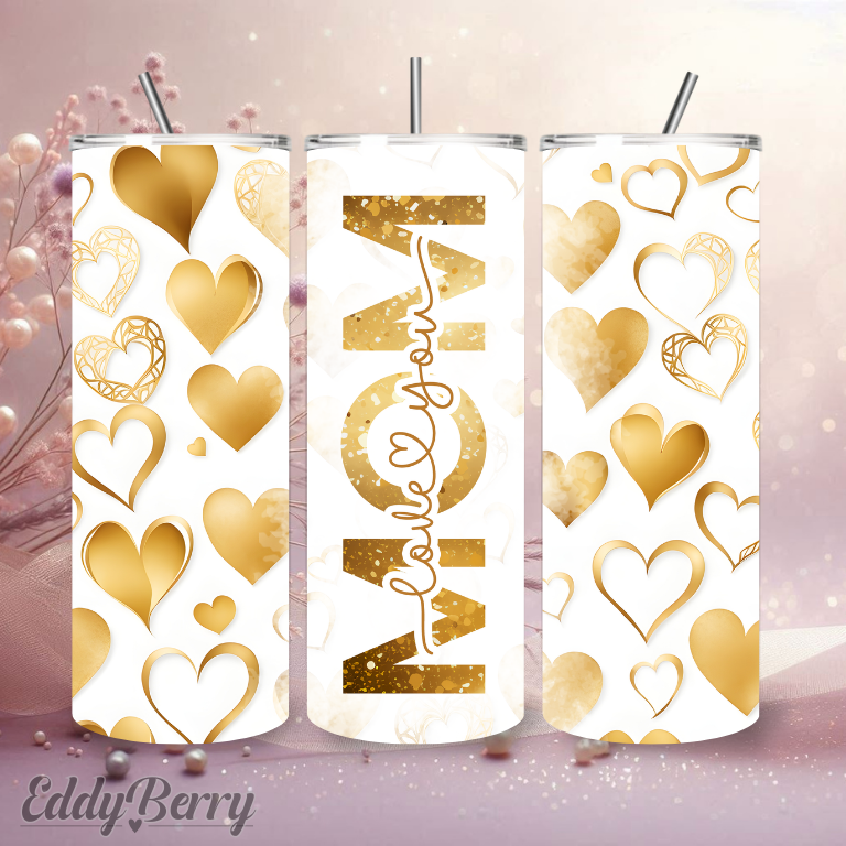 Love – Gold Hearts | 20oz Tumbler | EddyBerry® Design
