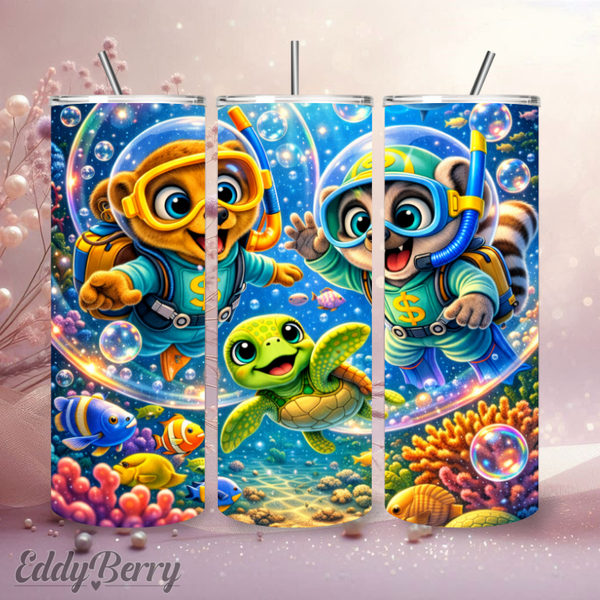 Cash & Eddy Unterwasserabenteuer | 20oz Tumbler | personalisierbar | EddyBerry® Design