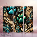 Boho Federn & Leopardenmuster | 20 oz Tumbler | Kreativ Design