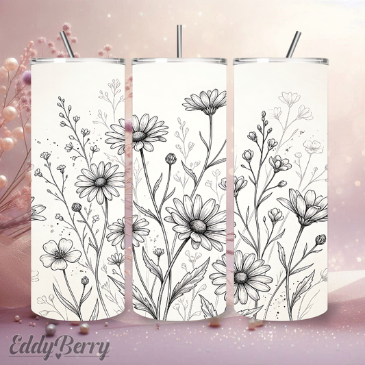 Florale Linienkunst | 20 oz Tumbler | Kreativ Design