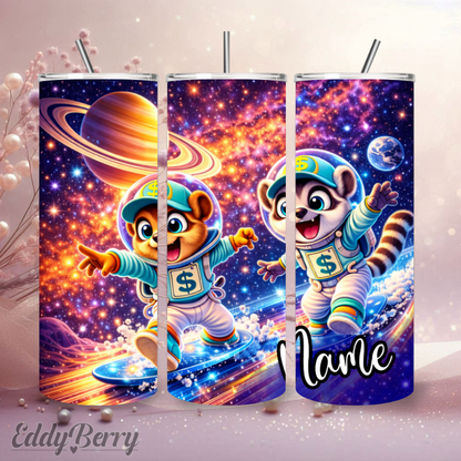 Cash & Eddy im Weltall | 20oz Tumbler | personalisierbar | EddyBerry® Design