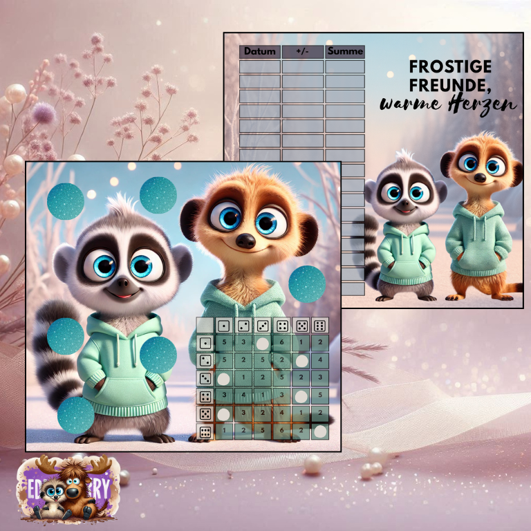 Frostige Freunde, warme Herzen | A7 Klappkarte | EddyBerry® Design