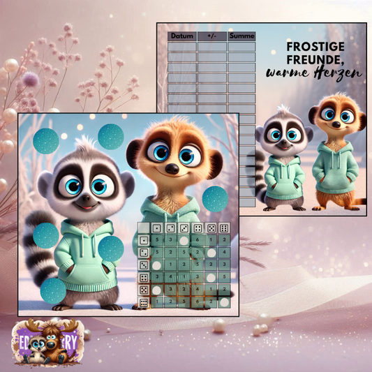 Frostige Freunde, warme Herzen | A7 Klappkarte | EddyBerry® Design