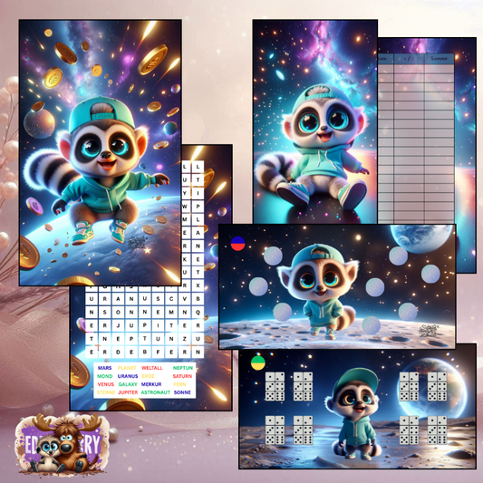 Cash im Weltall | A6 Einheft-Challenge Set | EddyBerry® Design