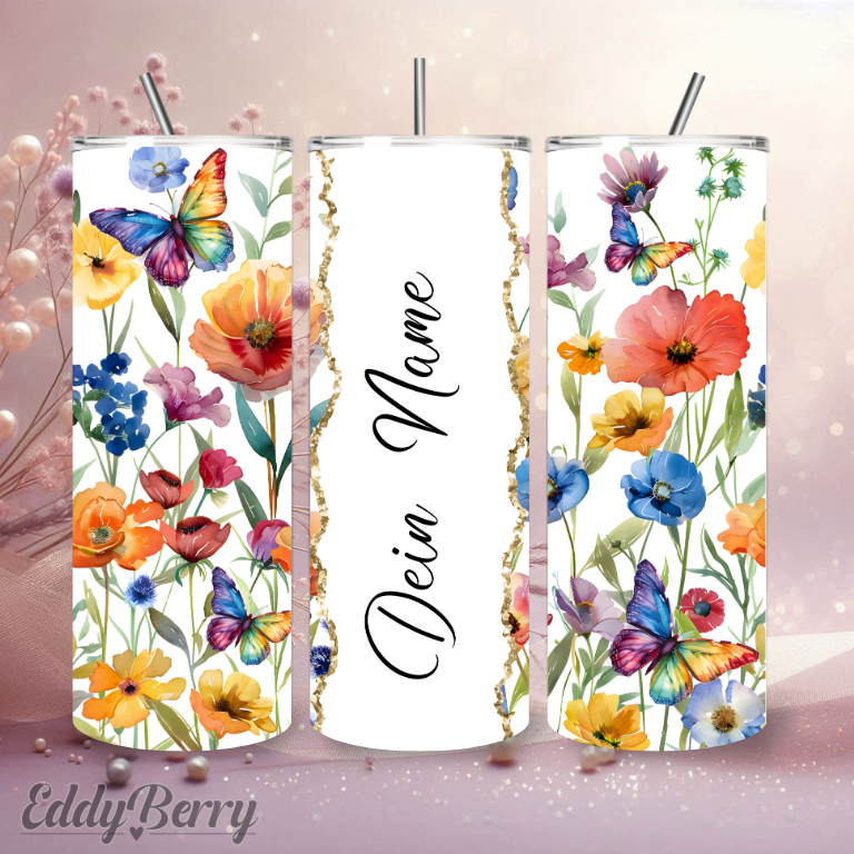 Personalisiertes Blumen Design | 20 oz Tumbler | ver. Motive | Kreativ Design