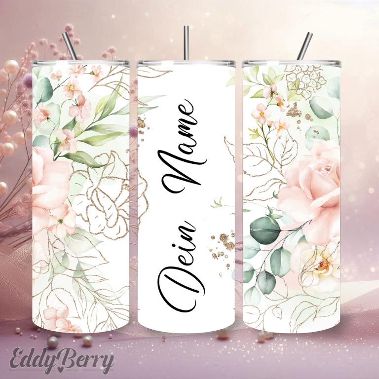 Personalisiertes Blumen Design | 20 oz Tumbler | ver. Motive | Kreativ Design