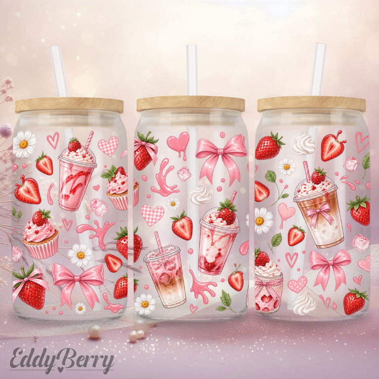 Strawberry Love | 16oz Glas | EddyBerry® Design