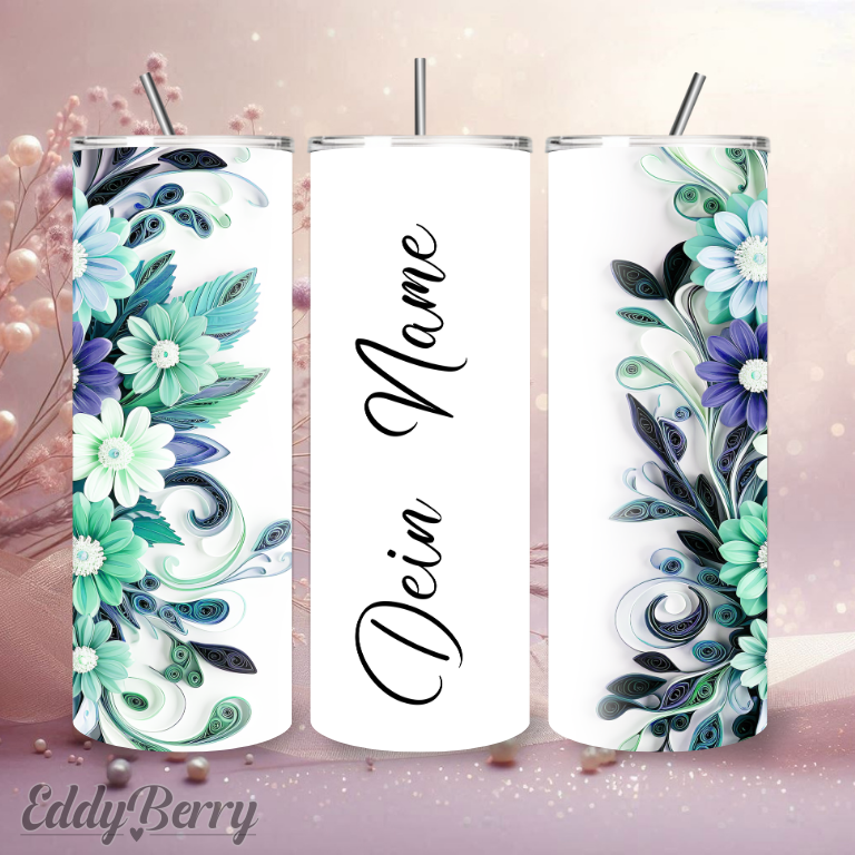 Personalisiertes Blumen Design | 20 oz Tumbler | ver. Motive | Kreativ Design