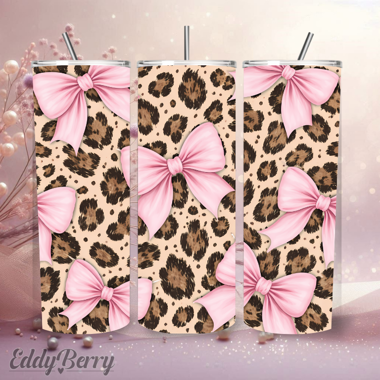 Leo & Pink Bow Pattern | 20oz Tumbler | EddyBerry® Design