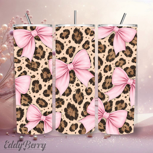 Leo & Pink Bow Pattern | 20oz Tumbler | EddyBerry® Design