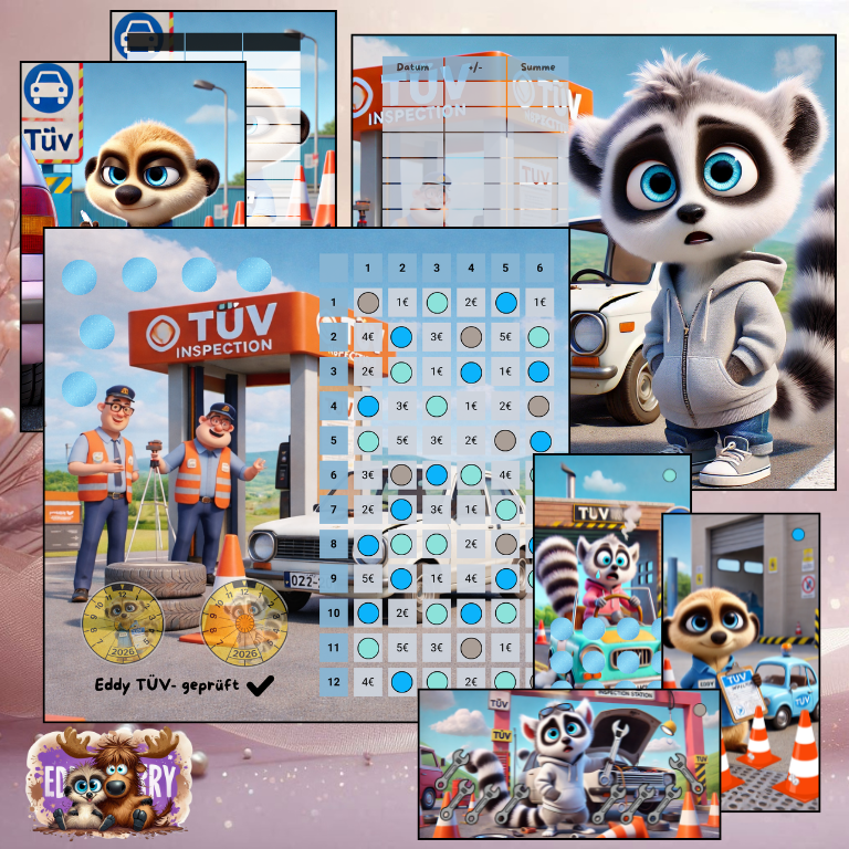 TÜV Challenge | A6 Klappkarte + 3 Zusätze & Trennblatt | EddyBerry® Design