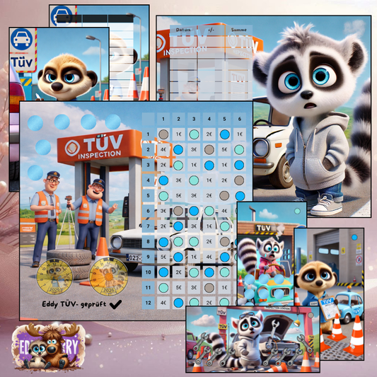 TÜV Challenge | A6 Klappkarte + 3 Zusätze & Trennblatt | EddyBerry® Design