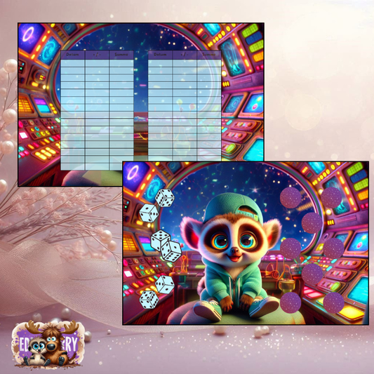 Cashie im Spacie| A7 Einheft-Challenge Set | EddyBerry® Design