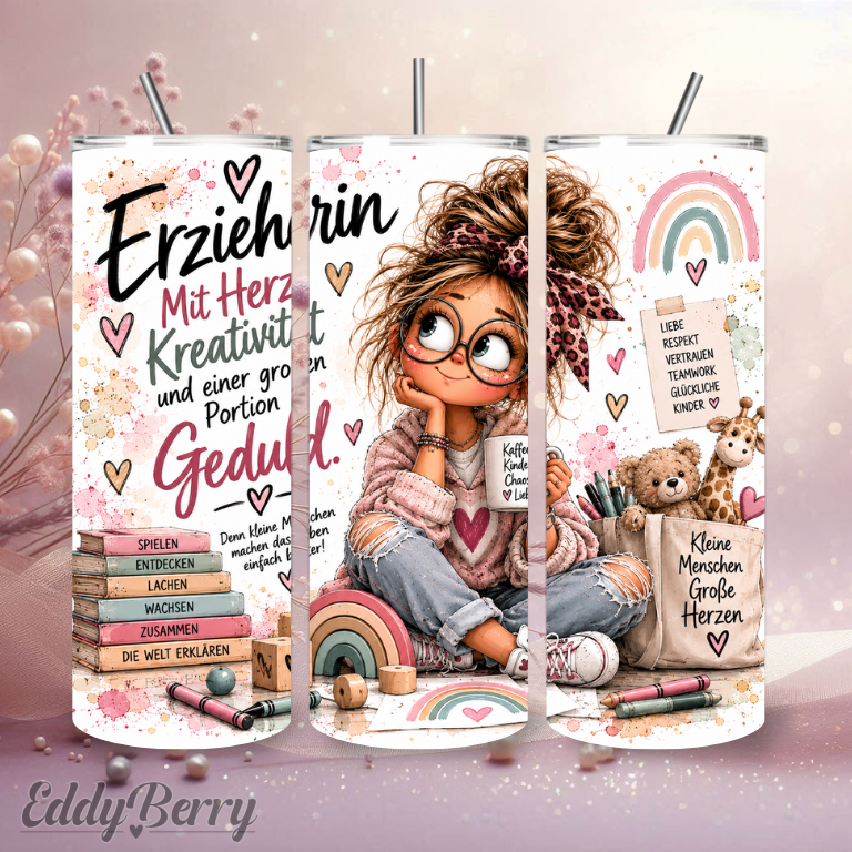 Erzieherin mit Herz & Geduld | 20oz Tumbler  | EddyBerry® Design