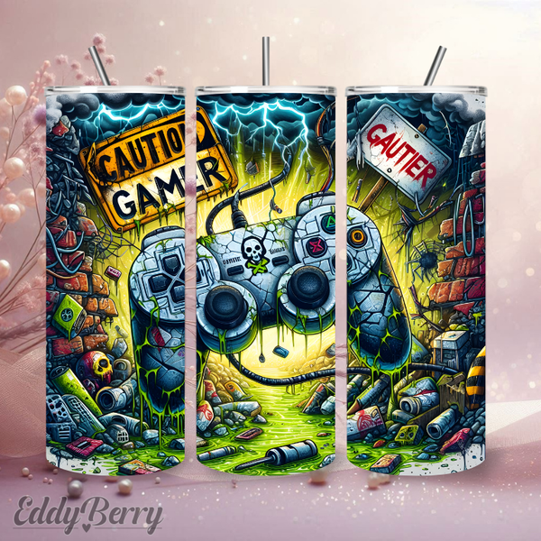 Gamer – Caution Edition | 20oz Tumbler | EddyBerry® Design