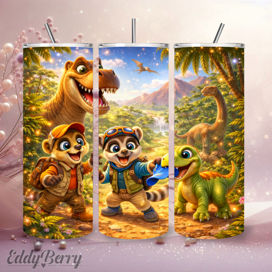 Cash & Eddy Dino Abenteuer | 20oz Tumbler | personalisierbar | EddyBerry® Design