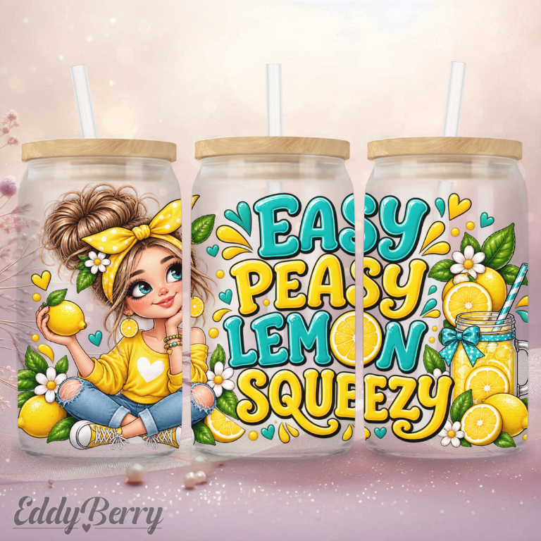 Easy Peasy Lemon Squeezy| 16oz Glas | EddyBerry® Design