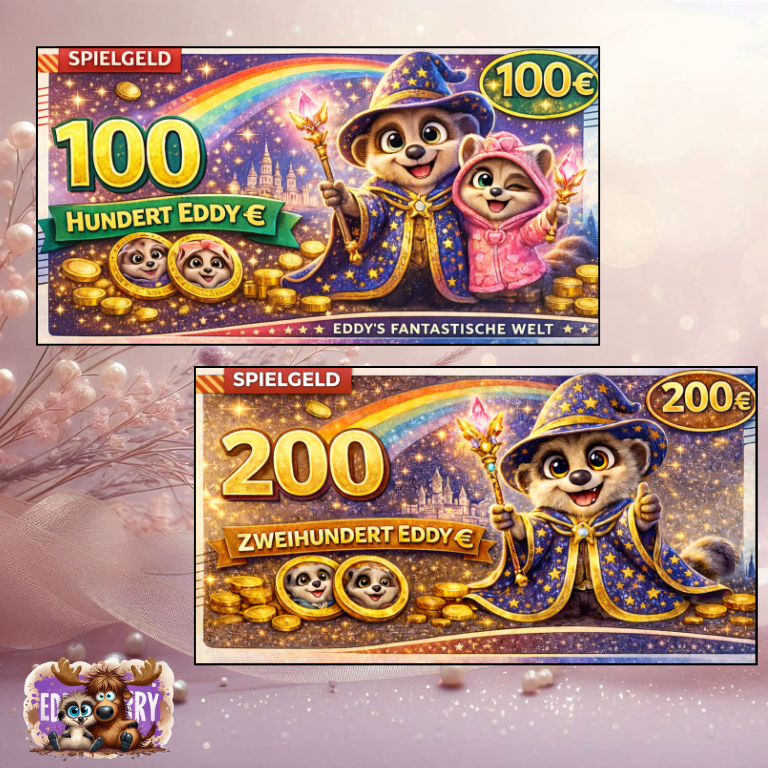 Spielgeld Einschübe | A6 | Eddy, Elva & Baby Cash | EddyBerry® Design