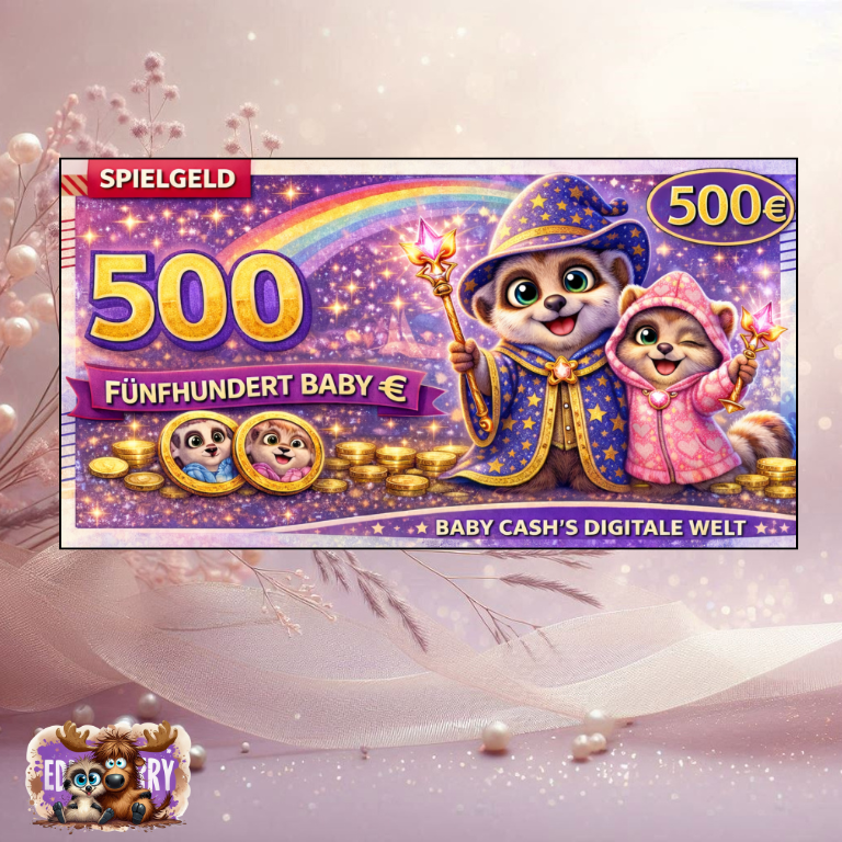 Spielgeld Einschübe | A6 | Eddy, Elva & Baby Cash | EddyBerry® Design