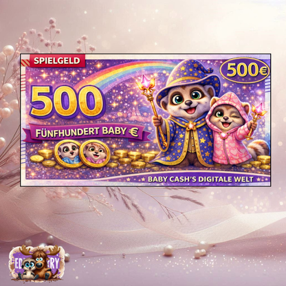 Spielgeld Einschübe | A6 | Eddy, Elva & Baby Cash | EddyBerry® Design