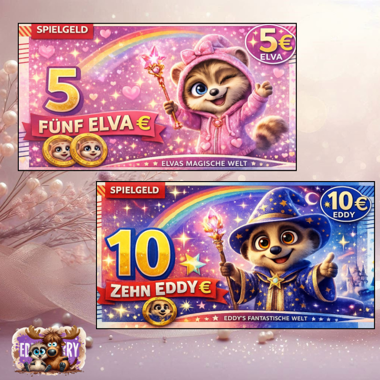 Spielgeld Einschübe | A6 | Eddy, Elva & Baby Cash | EddyBerry® Design