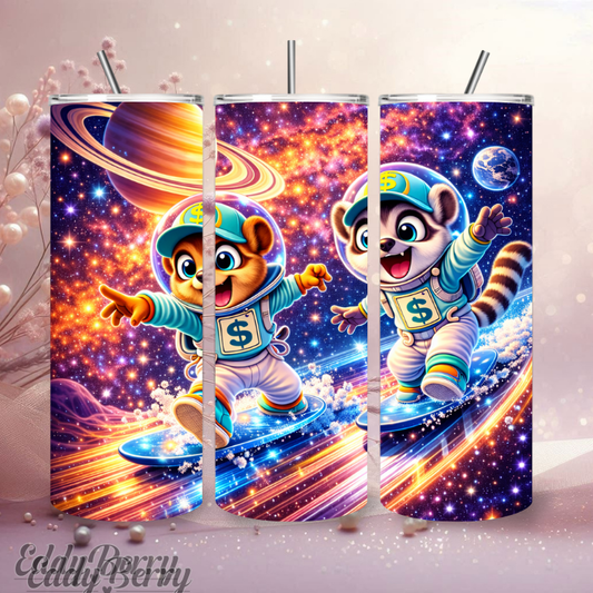 Cash & Eddy im Weltall | 20oz Tumbler | personalisierbar | EddyBerry® Design