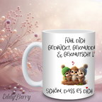 Keramikbecher mit Druck | Fühl dich gedrückt | EddyBerry® Design