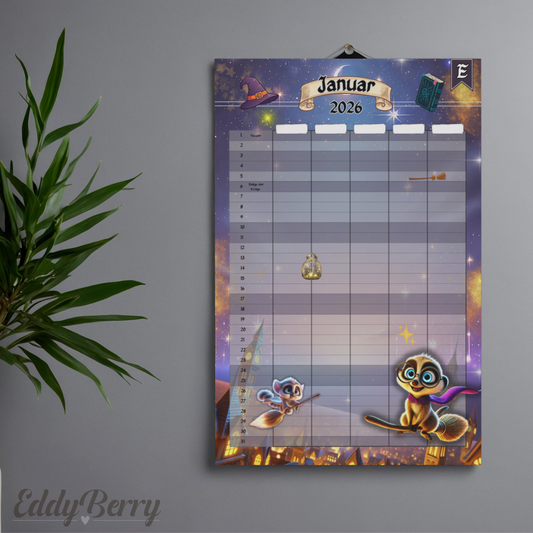 Eddwarts Zauberkalender 2026 | Wandkalender 29 × 42 cm | EddyBerry® Design