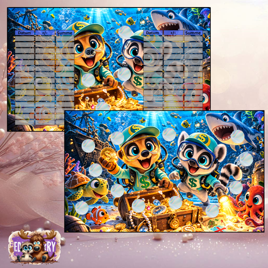 Unterwasser Schatzsuche | A6 Einheft | EddyBerry® Design