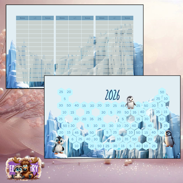 Sparplan 2026 Eisberg | A6 Abheft | EddyBerry® Design