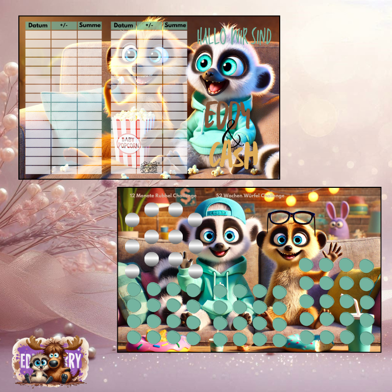 Hallo wir sind EDDY & CASH| A6 Klappkarte | EddyBerry® Design